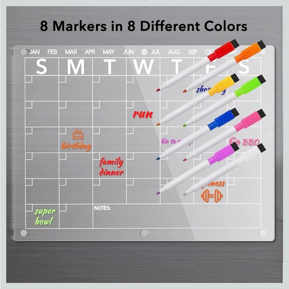 New Magnetic Dry Erase Calendar Board with Markers